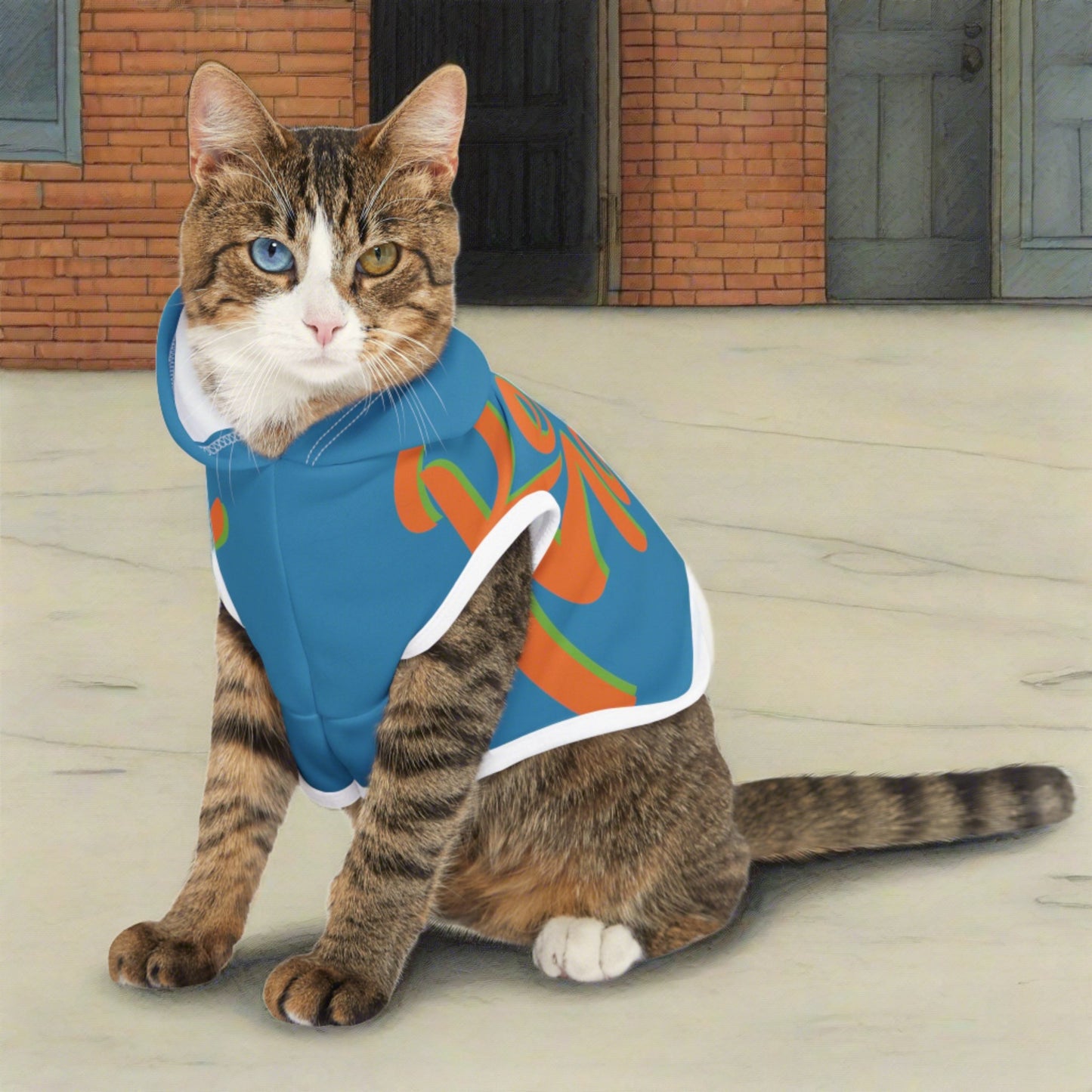 Pet Hoodie | for Dogs and Cats | Blue & Orange RevelMates Design