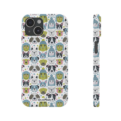 iPhone Slim Phone Case | Winter Doggies Design