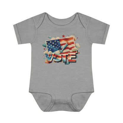 Unisex Infant Baby Rib Bodysuit | NB-24M | VOTE Watercolor Design | US Elections | 8 colors