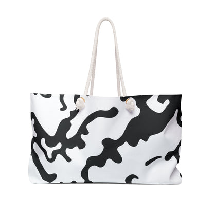 Weekender Beach Bag | All Over Print Bag | Camouflage White & Black Design