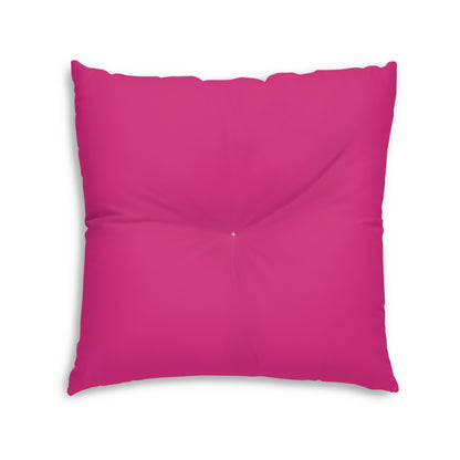 Square Tufted Floor Pillow | for Pets and Companions | Fuchsia & White RevelMates Design