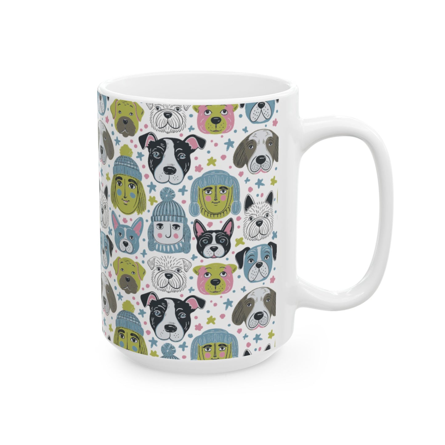 Ceramic Mug (11oz, 15oz) | Winter Doggies Design | 2 sizes