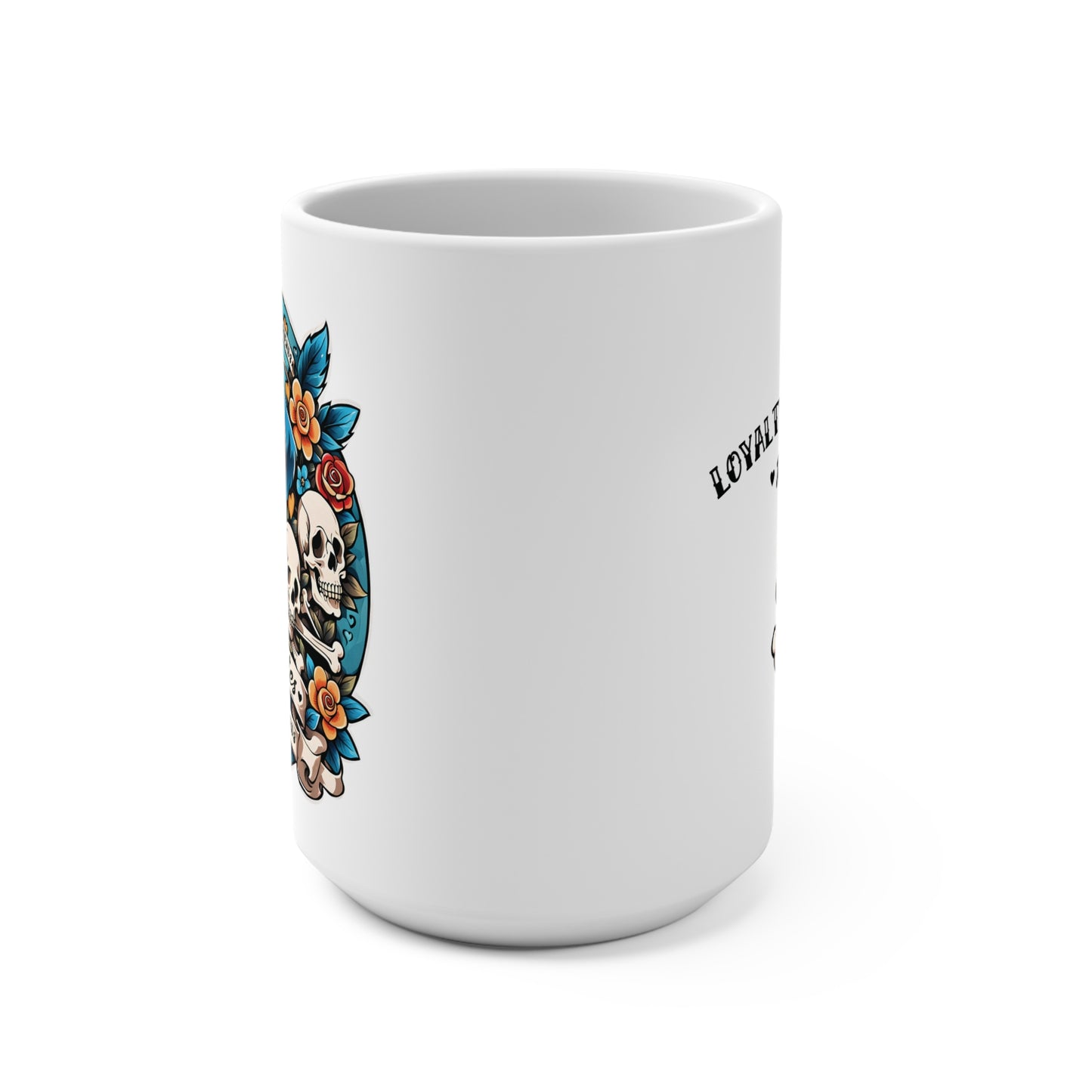 Ceramic Mug 15oz (440 ml) | Dog Skull Tattoo Design | 4 colors