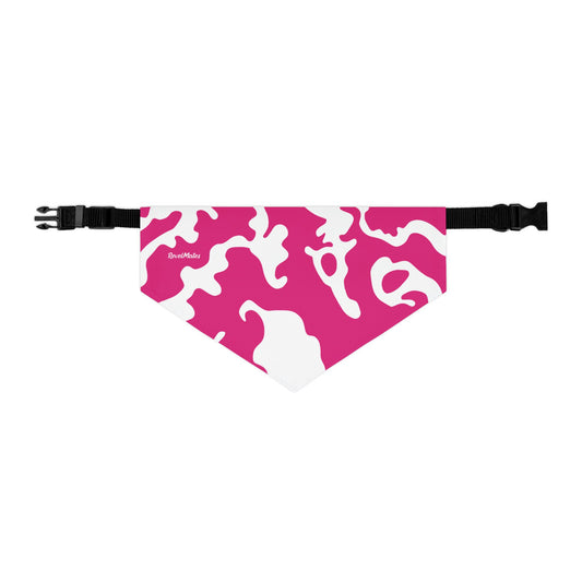 Pet Bandana Collar | Camouflage Fuchsia & White Design