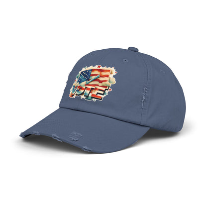 Unisex Distressed Cap | VOTE Watercolor Design | US Elections | 8 colors