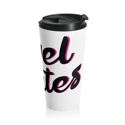 Stainless Steel Travel Mug With Cup 15oz (440ml)| White & Black RevelMates Design