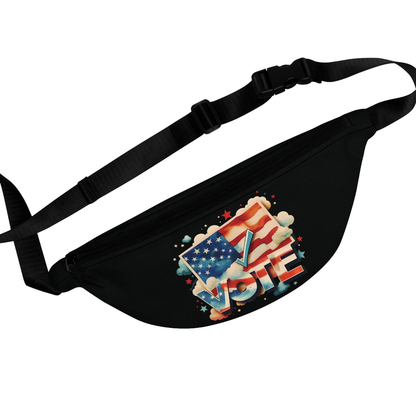 Unisex Fanny Pack | Waist Pack | Hip Pack | Hip Bag | Hips Bag | Waist Bag | VOTE Watercolor Design | US Elections | 2 colors