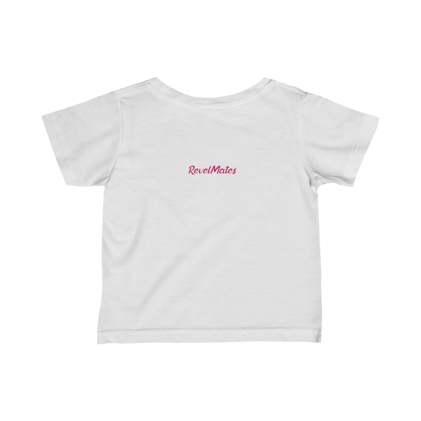 Unisex Infant Fine Jersey T-Shirt | 6M-24M | Fuchsia & White RevelMates Square Design | 4 colors