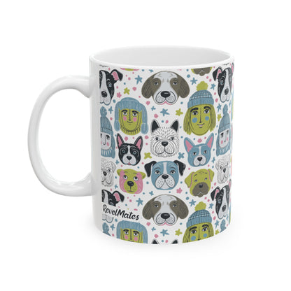 Ceramic Mug (11oz, 15oz) | Winter Doggies Design | 2 sizes