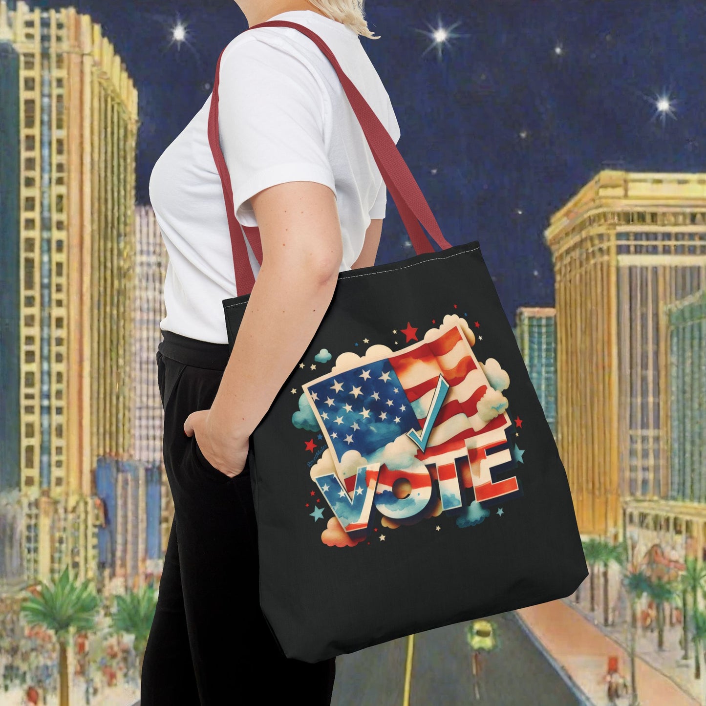 Tote Bag | All Over Print Bag | VOTE Watercolor Design | US Elections | 2 colors