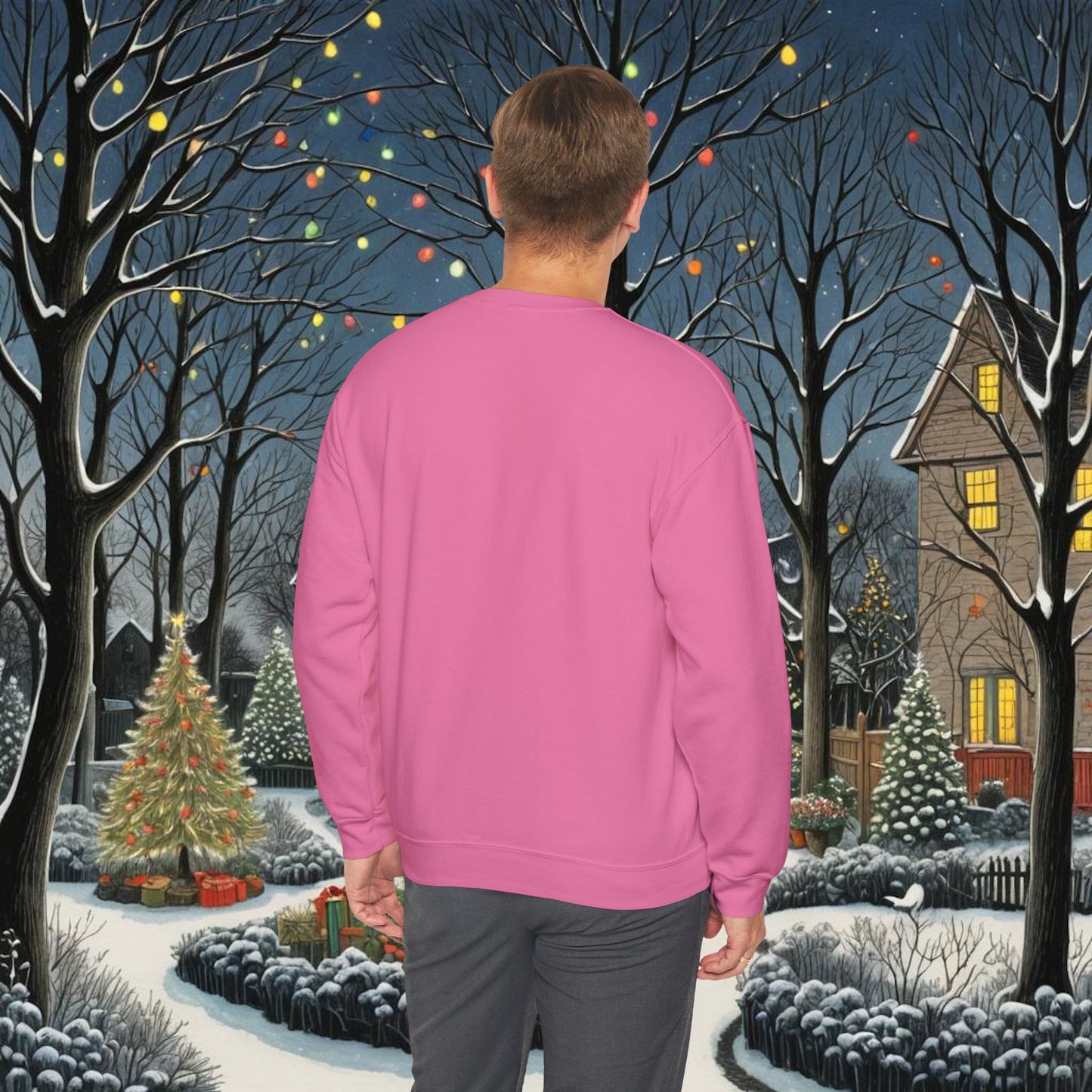 Unisex Heavy Blend Crewneck Sweatshirt | Christmas Lights Design | 8 colors