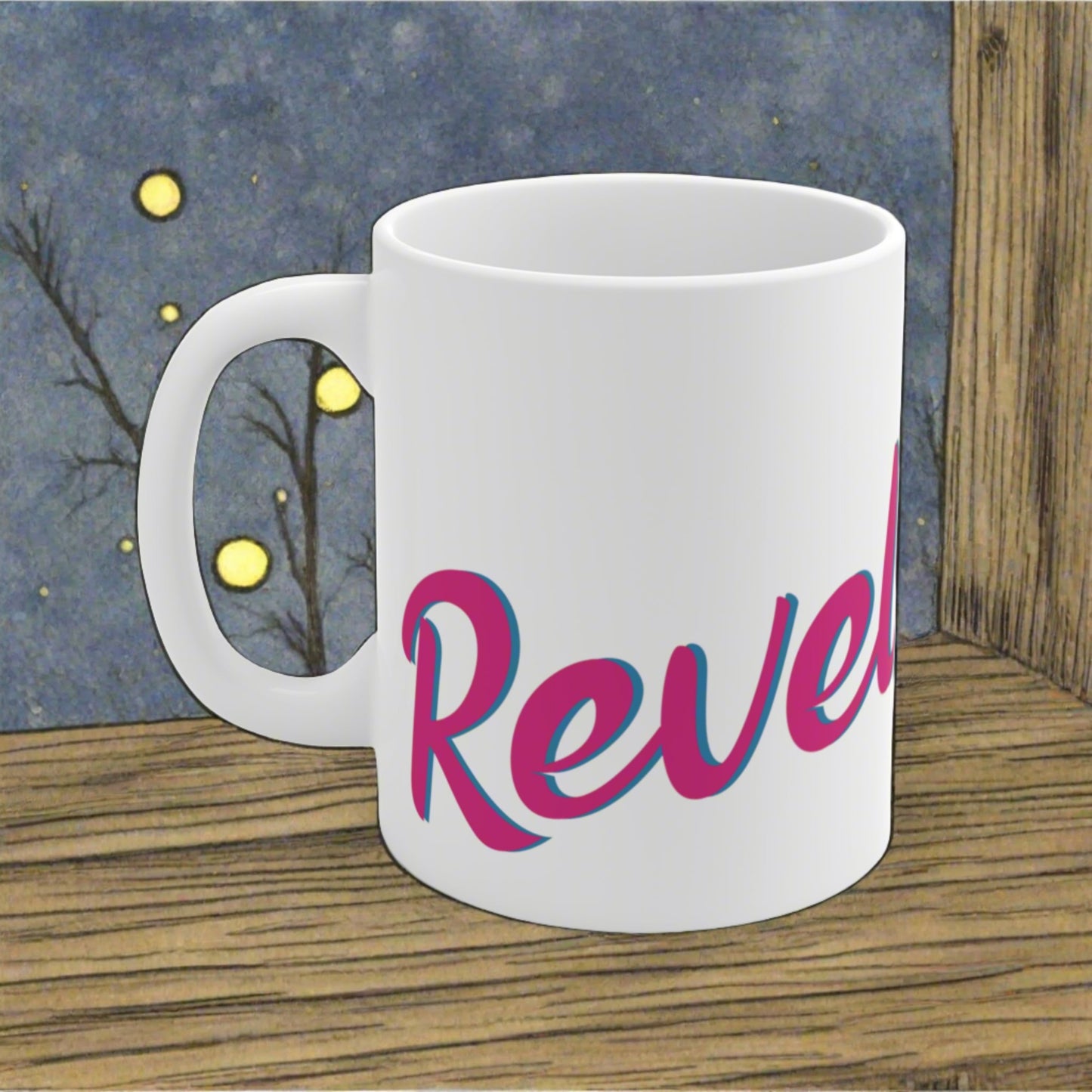 Ceramic Mug 11oz (330 ml) | White & Fuchsia RevelMates Design