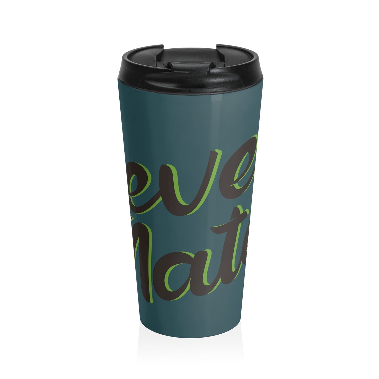 Stainless Steel Travel Mug With Cup 15oz (440ml)| Turquoise & Brown RevelMates Design