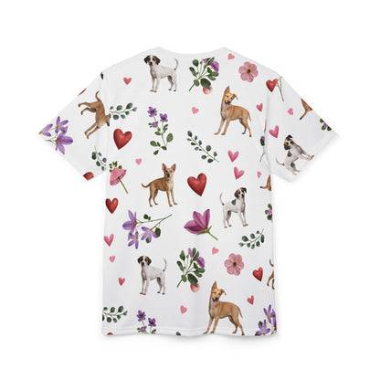 Unisex Cut & Sew T-Shirt | All Over Print Tee | Puppy Love Design