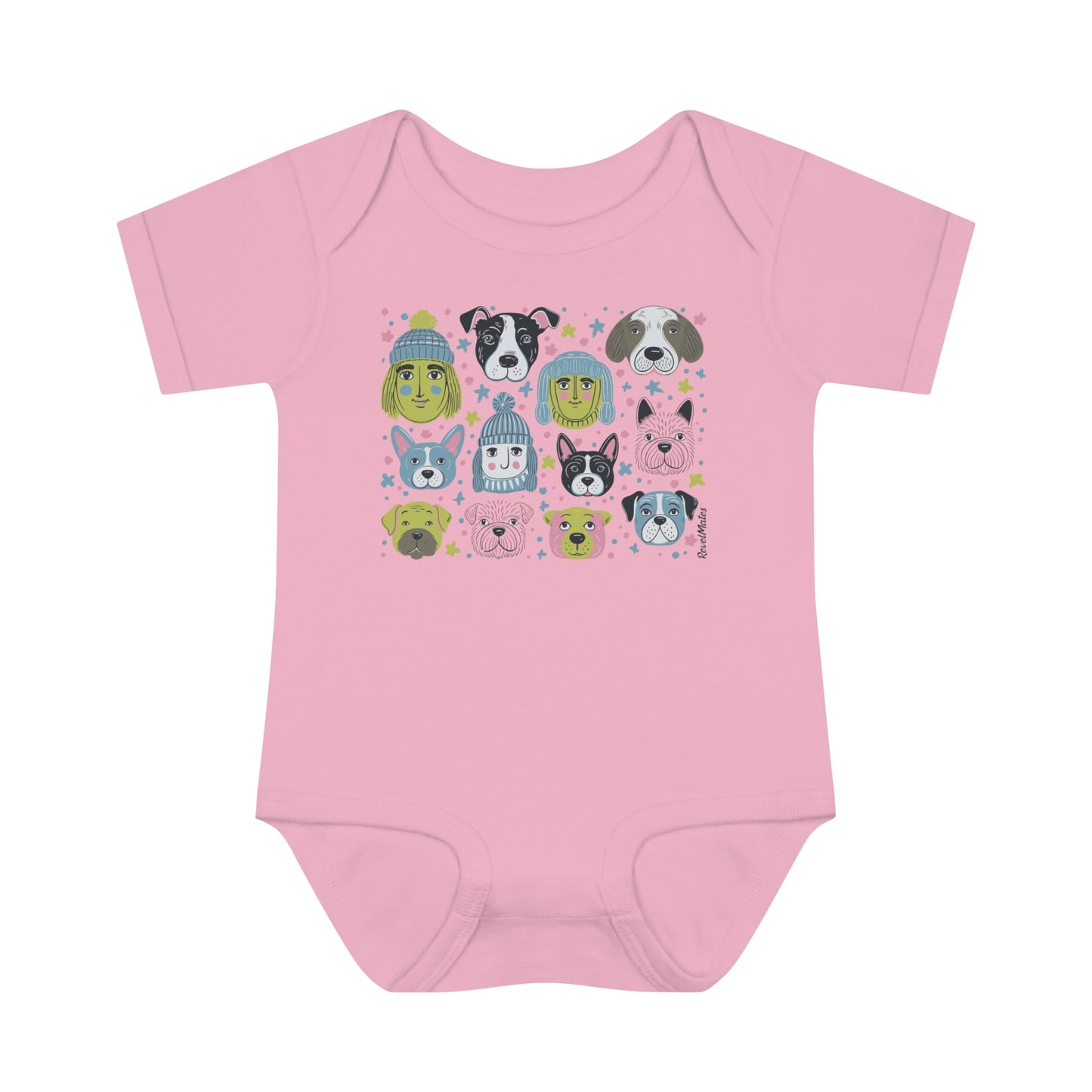 Infant Unisex Baby Rib Bodysuit | NB-24M | Winter Doggies Design