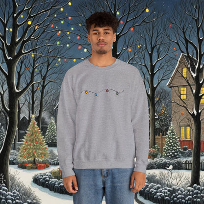 Unisex Heavy Blend Crewneck Sweatshirt | Christmas Lights Design | 8 colors