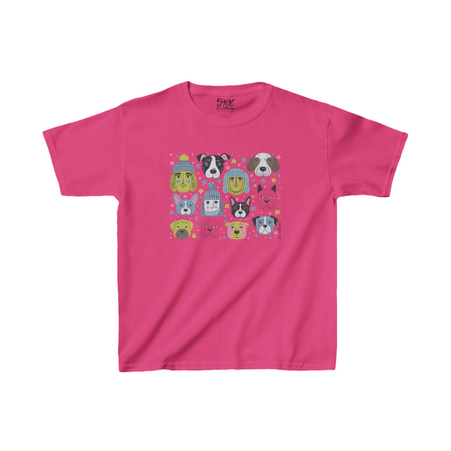 Youth Unisex Heavy Cotton T-Shirt | Winter Doggies Design | 9 colors