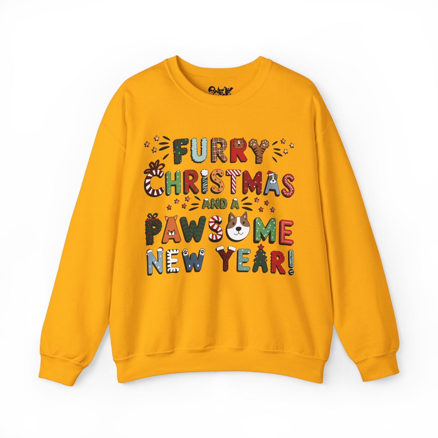 Unisex Heavy Blend™ Crewneck Sweatshirt | Solid Colors | Furry Christmas Design | 15 colors