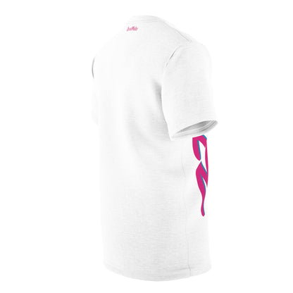 Unisex Cut & Sew T-Shirt | All Over Print Tee | White & Fuchsia RevelMates Design