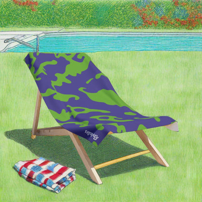 Beach Towel | All Over Print Towel | Camouflage Lavender & Lime Design