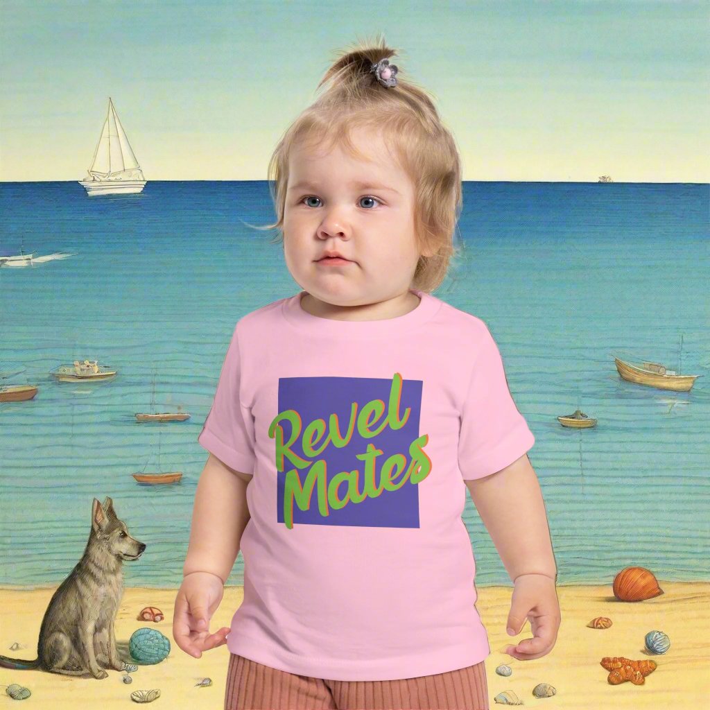 Unisex Infant Fine Jersey T-Shirt | 6M-24M | Lavender & Lime RevelMates Square Design | 4 colors