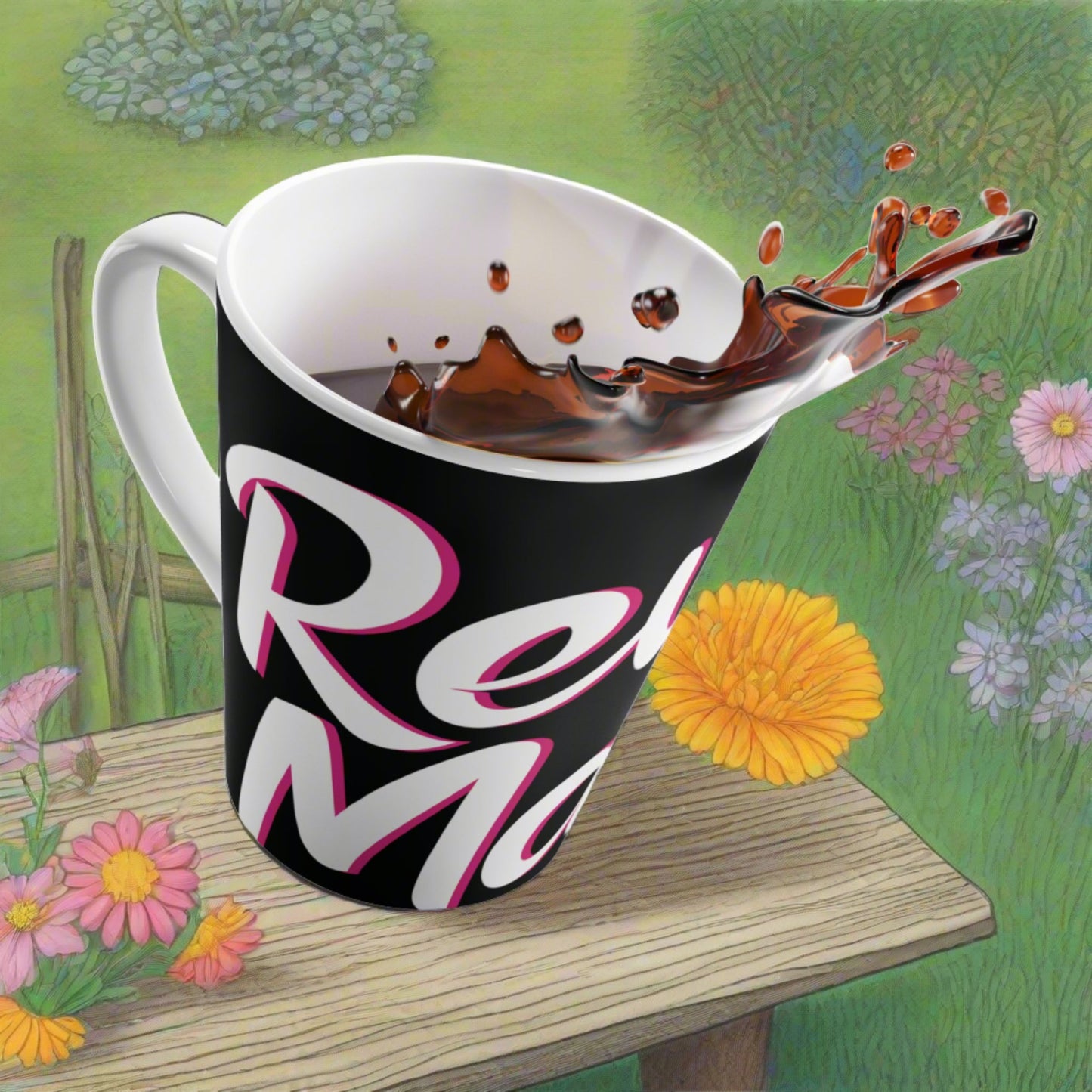 Latte Mug 12oz (350 ml) | Black & White RevelMates Design