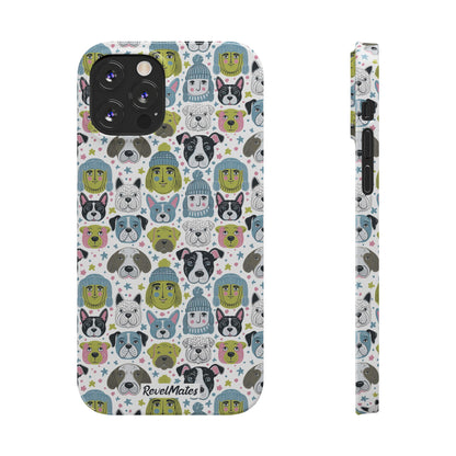 iPhone Slim Phone Case | Winter Doggies Design