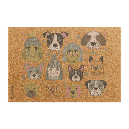 Coconut Fiber Doormat | Winter Doggies Design