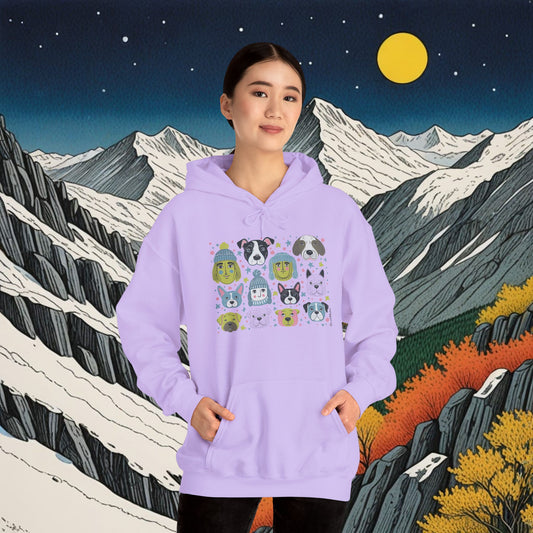 Unisex Heavy Blend Hoodie | Winter Doggies Design | 13 colors