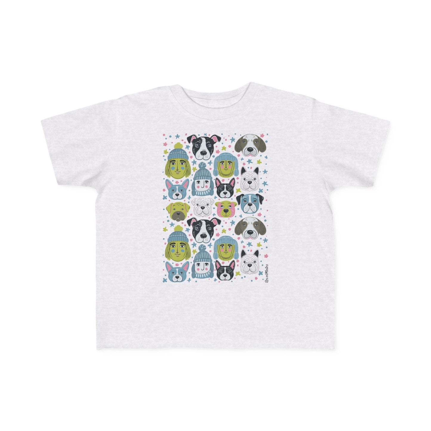 Toddler Unisex Lightweight Fine Jersey T-Shirt | 2T-6T | Winter Doggies Design | 19 colors