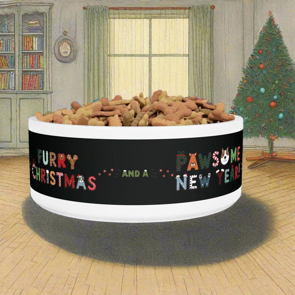 Pet Bowl 16oz (473ml) | Furry Christmas Design | 8 colors