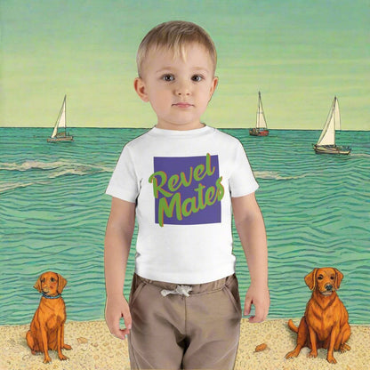 Unisex Infant Fine Jersey T-Shirt | 6M-24M | Lavender & Lime RevelMates Square Design | 4 colors