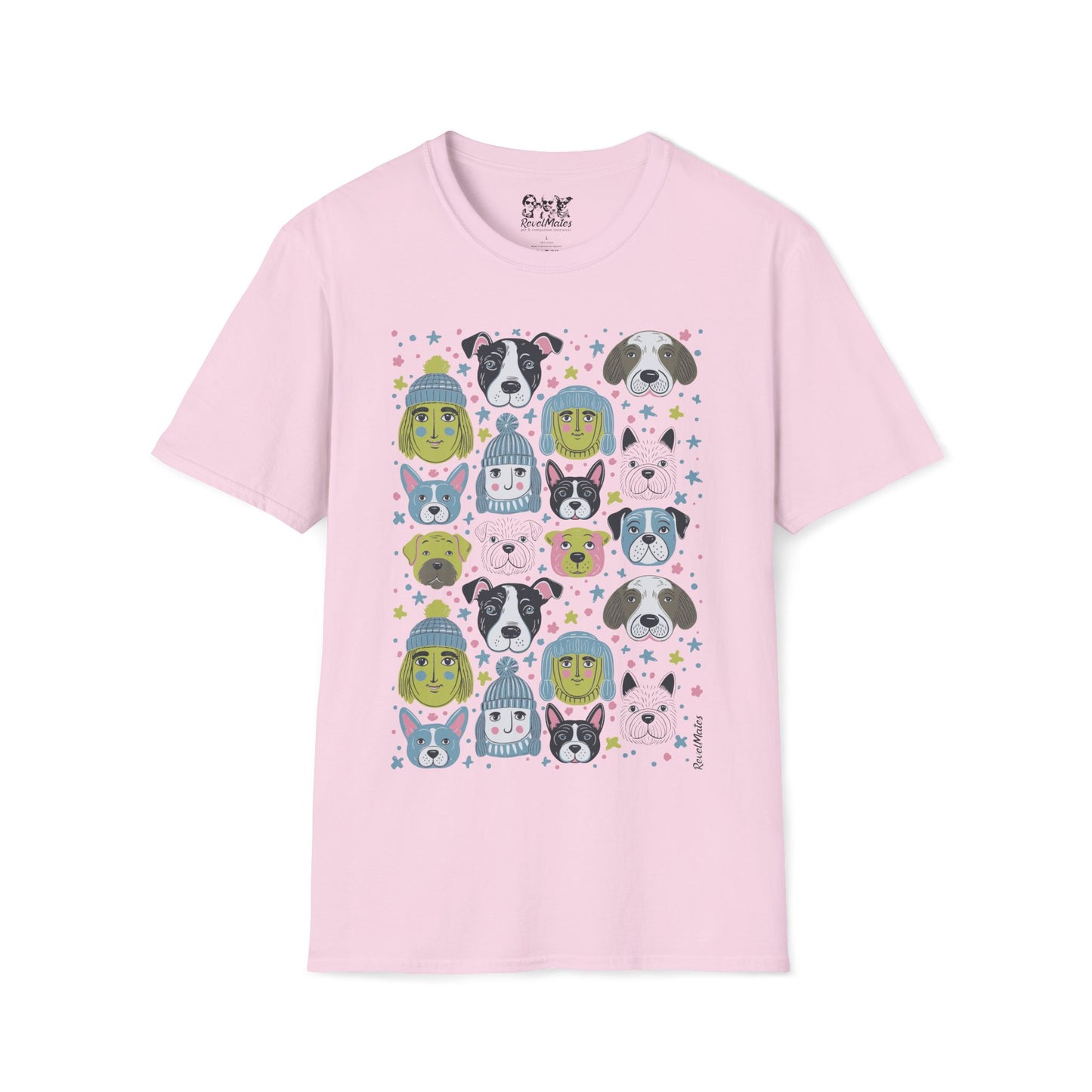 Unisex Softstyle T-Shirt | Winter Doggies Design | 15 colors