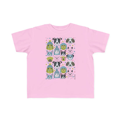 Toddler Unisex Lightweight Fine Jersey T-Shirt | 2T-6T | Winter Doggies Design | 19 colors