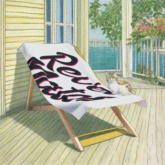 Beach Towel | All Over Print Towel | White & Black RevelMates Design