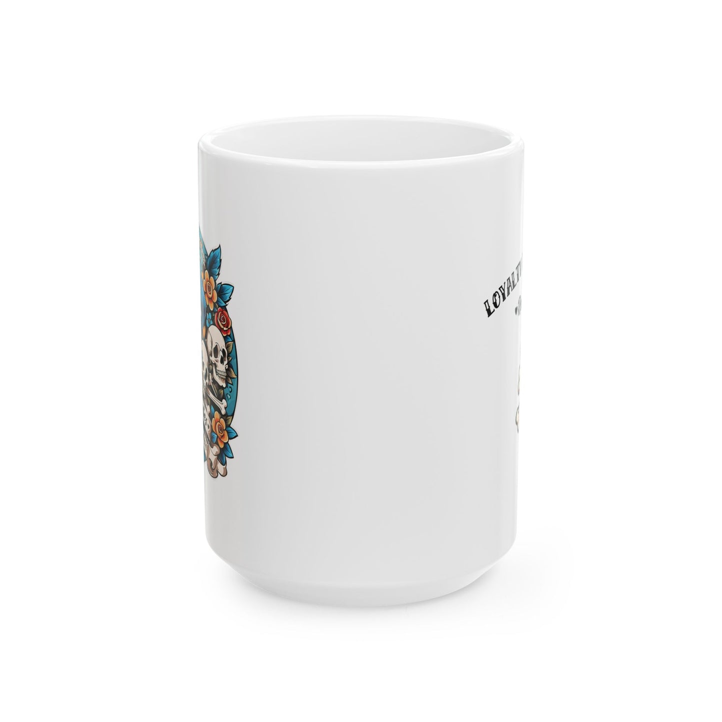 Ceramic Mug (11oz, 15oz) | Dog Skull Tattoo Design | 2 colors | 2 sizes