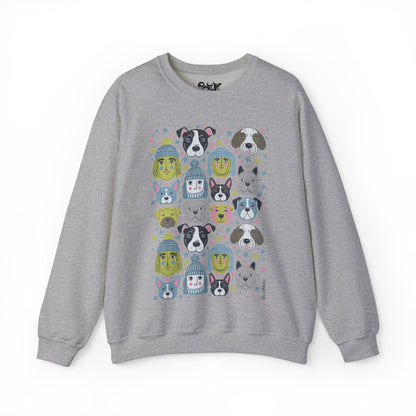 Unisex Heavy Blend Crewneck Sweatshirt | Winter Doggies Design | 14 colors