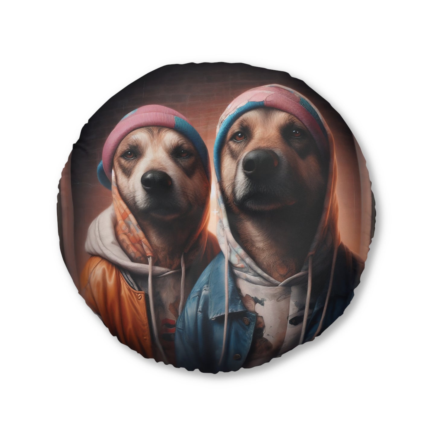 Round Tufted Floor Pillow | for Pets and Companions | Hip-Hop Brothers Design