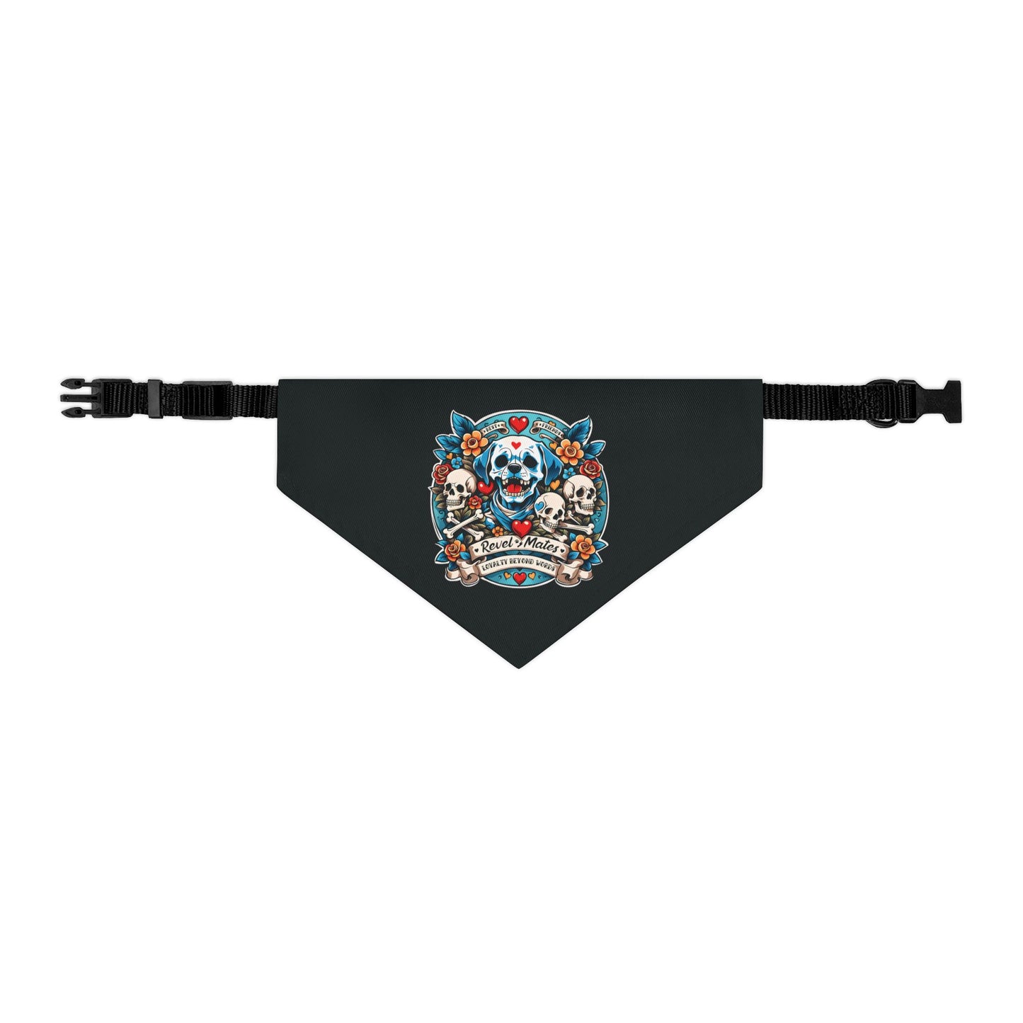 Pet Bandana Collar | Skull Tattoo Design V.2 | 2 colors