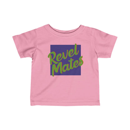 Unisex Infant Fine Jersey T-Shirt | 6M-24M | Lavender & Lime RevelMates Square Design | 4 colors