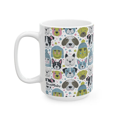 Ceramic Mug (11oz, 15oz) | Winter Doggies Design | 2 sizes