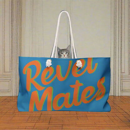 Weekender Beach Bag | All Over Print Bag | Blue & Orange RevelMates Design