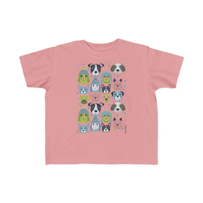 Toddler Unisex Lightweight Fine Jersey T-Shirt | 2T-6T | Winter Doggies Design | 19 colors