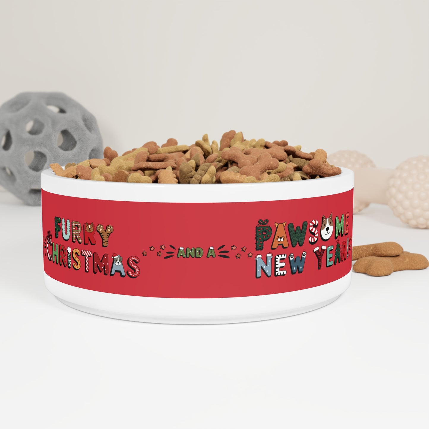 Pet Bowl 16oz (473ml) | Furry Christmas Design | 8 colors