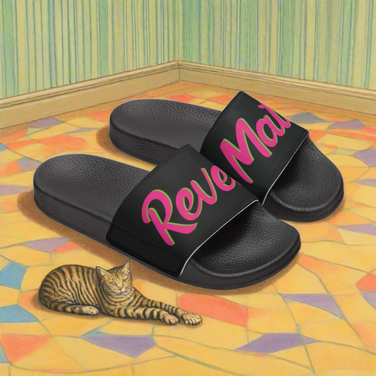 Women's Removable Strap Sandals | Black & Fuchsia RevelMates Design