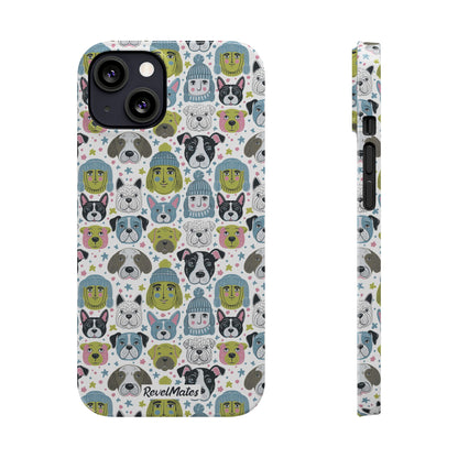 iPhone Slim Phone Case | Winter Doggies Design