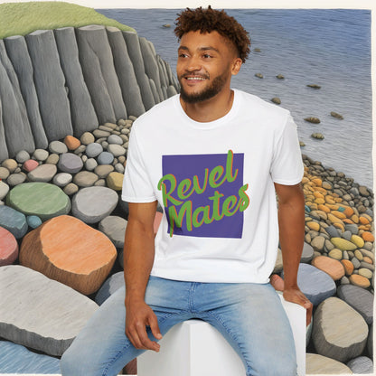 Unisex Softstyle T-Shirt | Lavender & Lime RevelMates Square Design | 4 colors