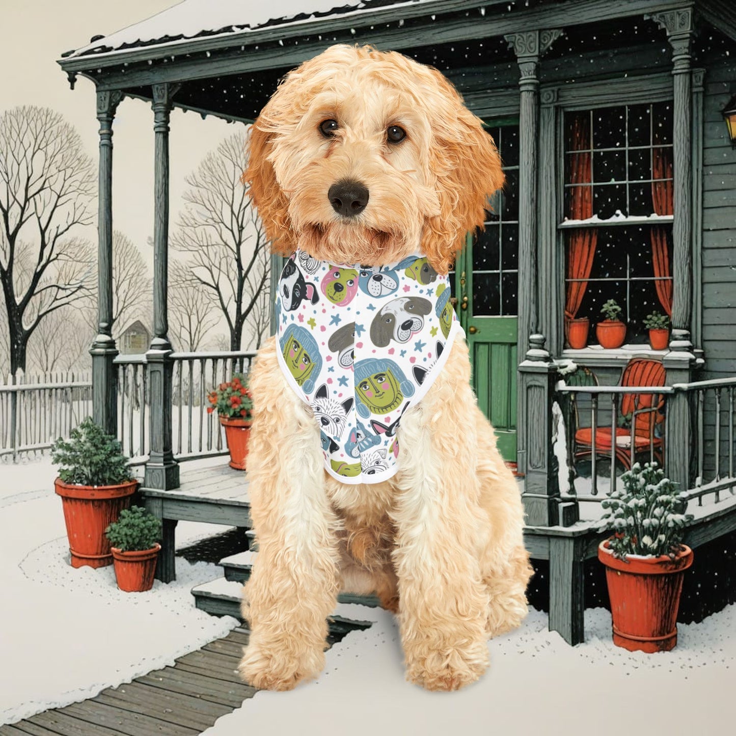 Pet Hoodie | for Dogs and Cats | Winter Doggies Design