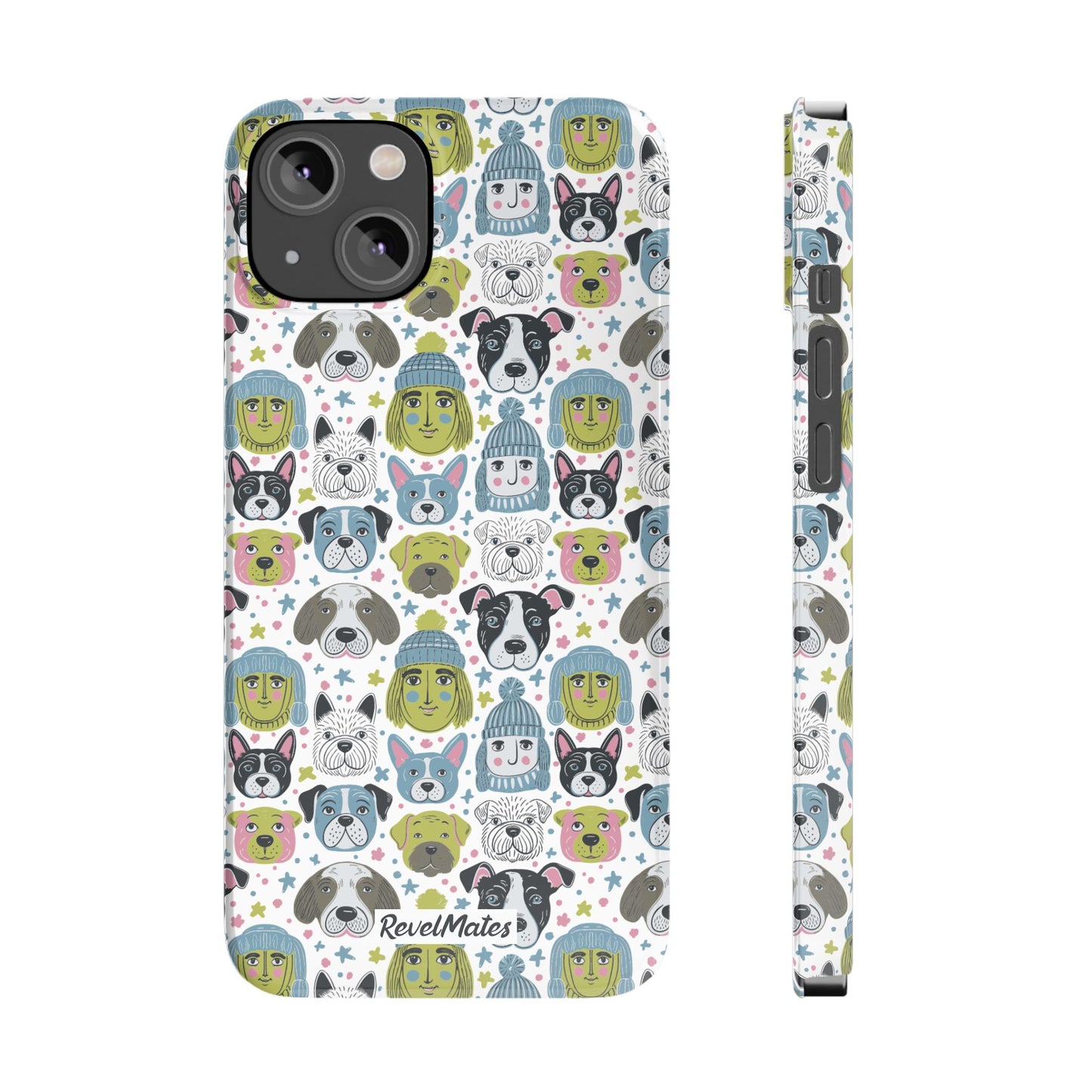 iPhone Slim Phone Case | Winter Doggies Design