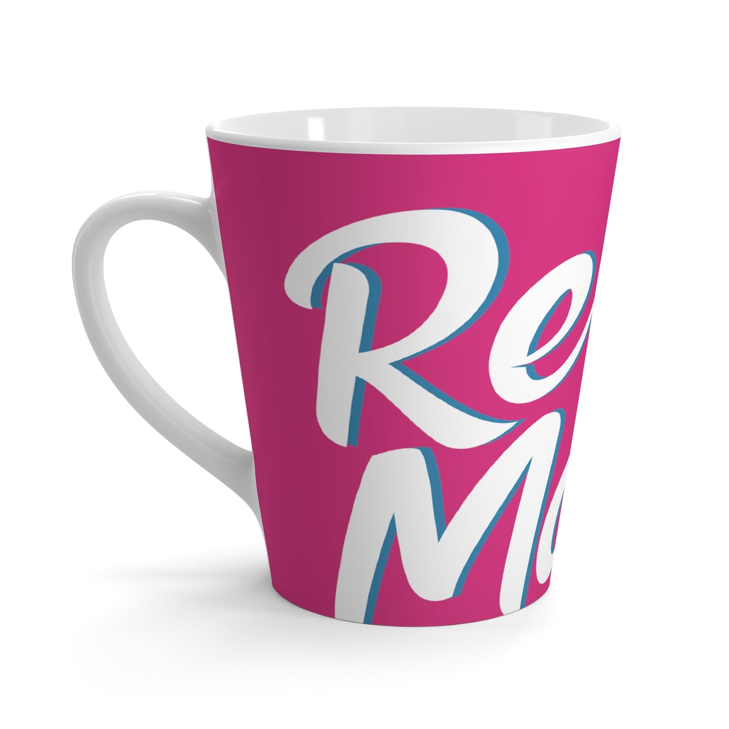 Latte Mug 12oz (350 ml) | Fuchsia & White RevelMates Design